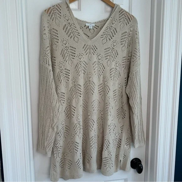 J Jill Women's Textured Stitch Hooded Sweater EUC - Picture 1 of 5